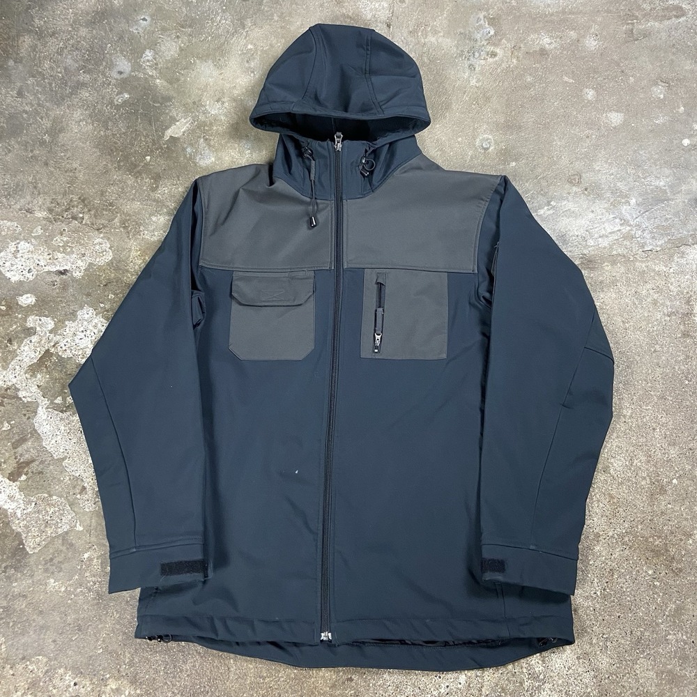 Duluth Trading Co Soft Shell Jacket Size Large Black Full Zip Outdoor Work Wear